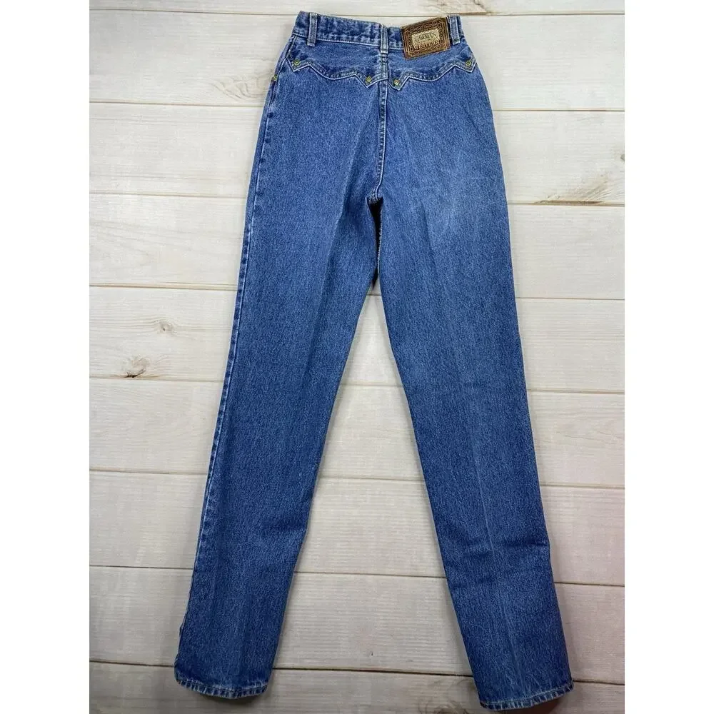 Vintage Lawman Jeans Womens Jr 3 Western Denim High Rise 35.5” Inseam Bareback